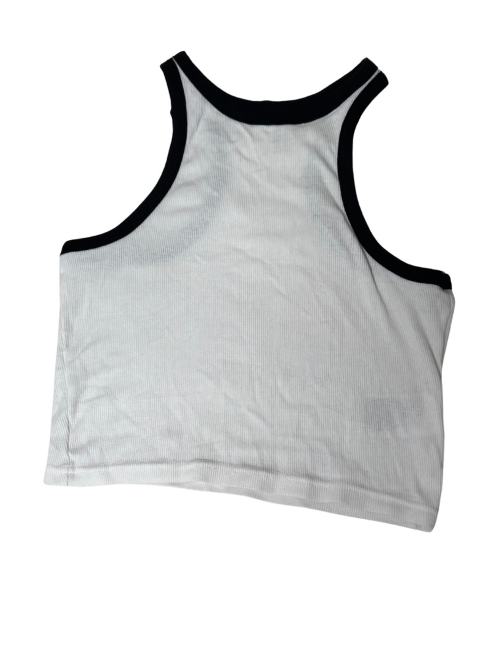 HM Divided White Tank Top with Black Trim